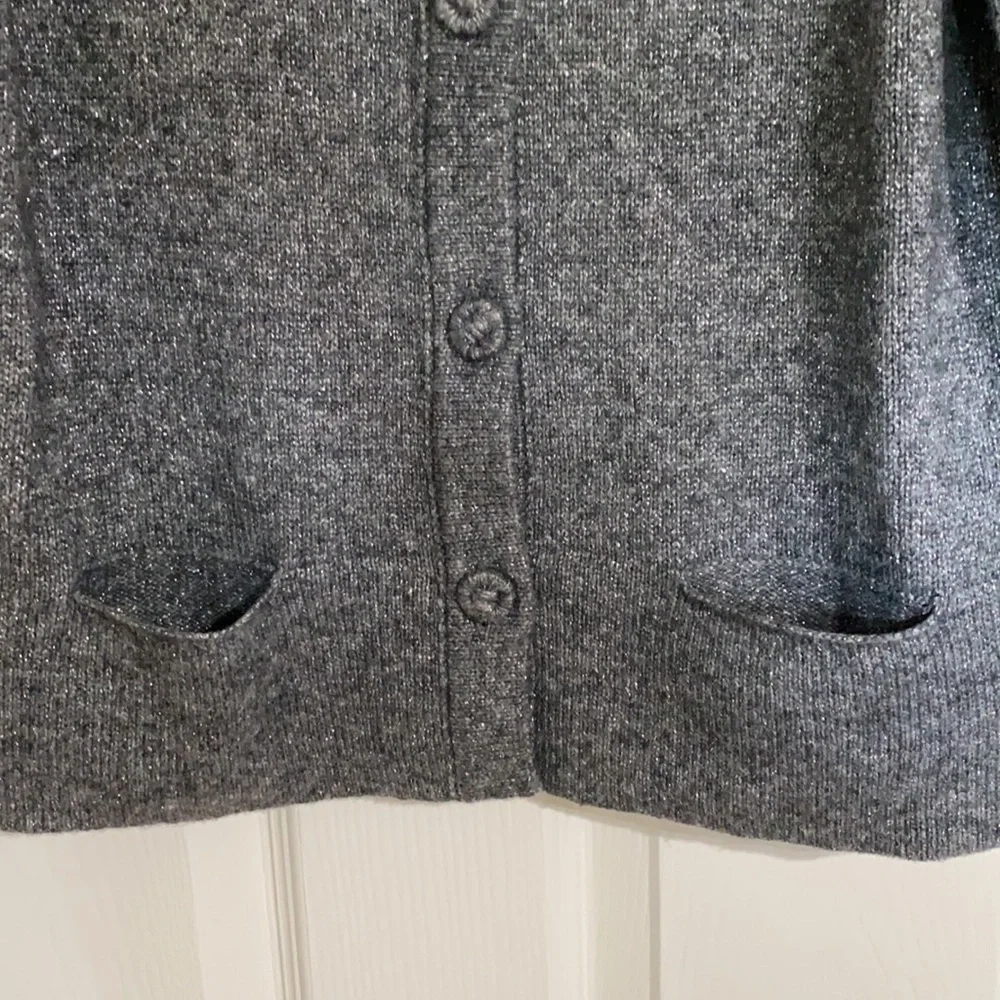 Eddie Bauer Button Gray w/ Silver Cardigan M